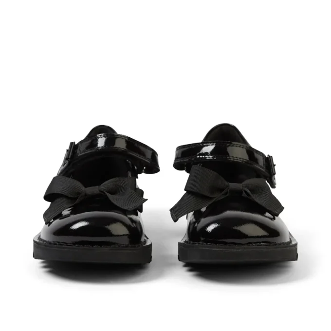 Kick MJ Bow de charol negro para niñas