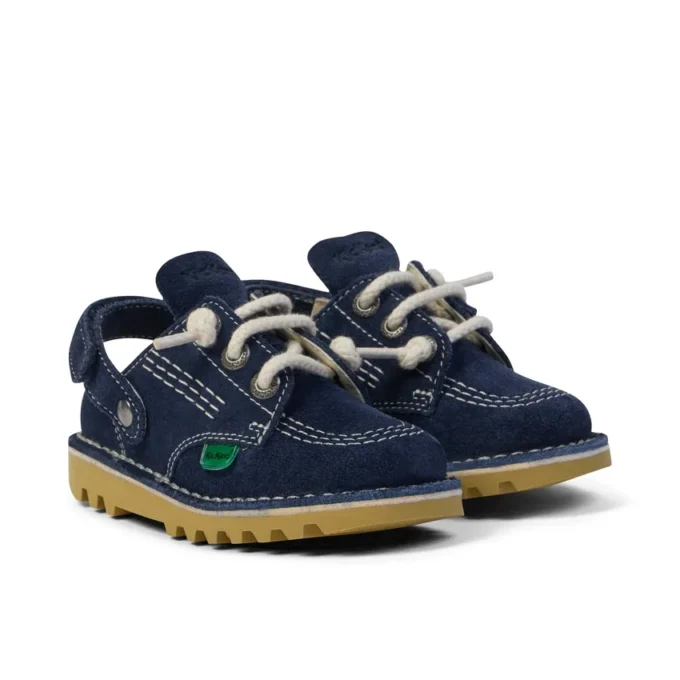 Kick Mule unisex para bebés, ante azul marino