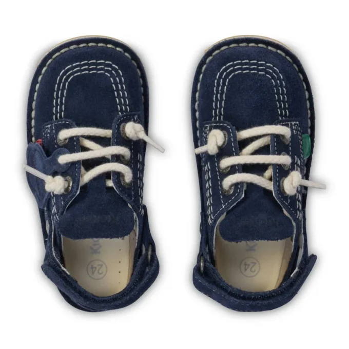 Kick Mule unisex para bebés, ante azul marino