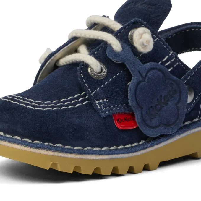 Kick Mule unisex para bebés, ante azul marino