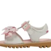 Kick Sandal para niñas pequeñas, de cuero blanco
