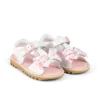 Kick Sandal para niñas pequeñas, de cuero blanco
