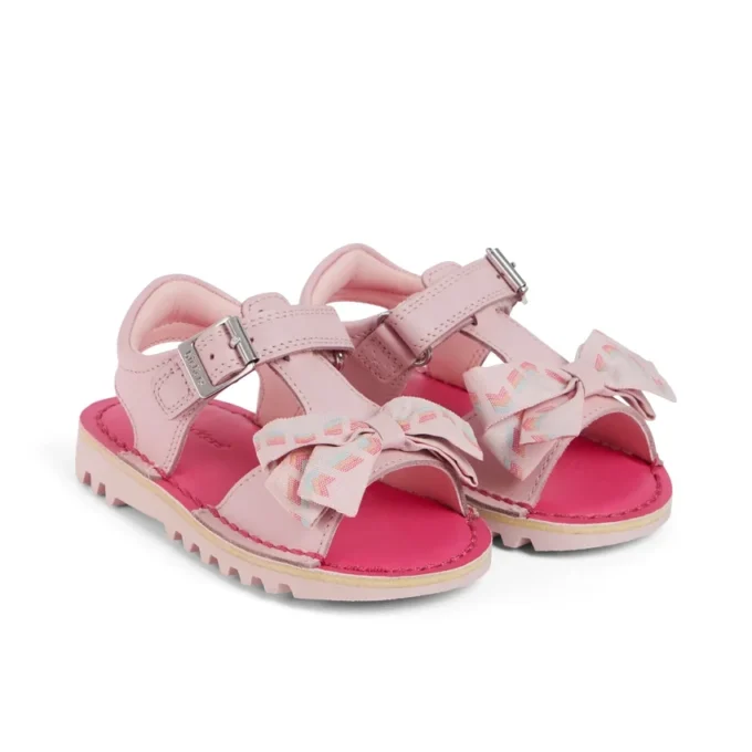 Kick Sandal para niñas pequeñas, de cuero rosa