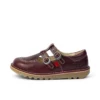 Kick T-Double de cuero rojo oscuro para mujer