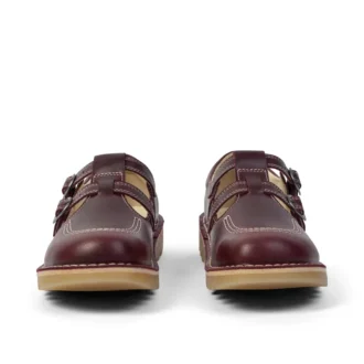 Kick T-Double de cuero rojo oscuro para mujer
