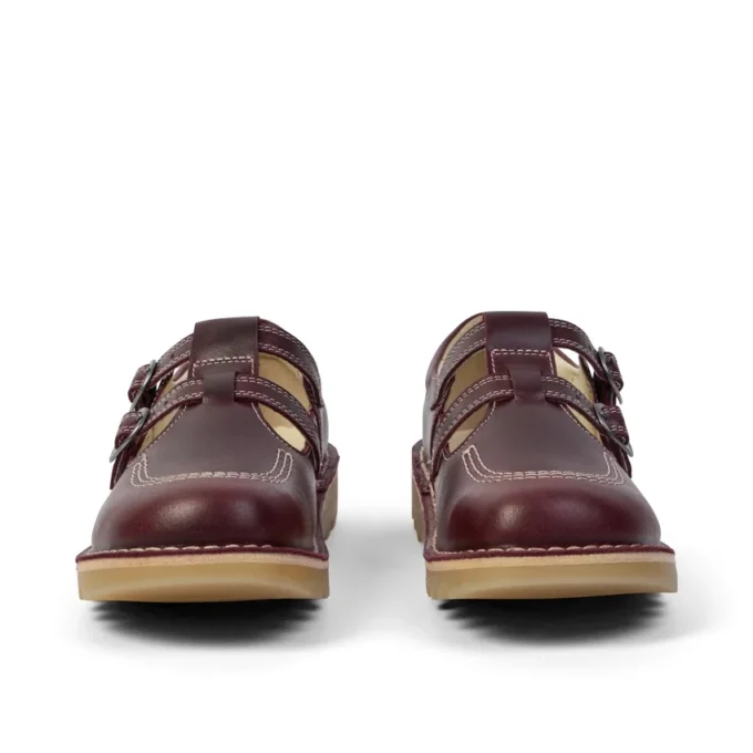 Kick T-Double de cuero rojo oscuro para mujer