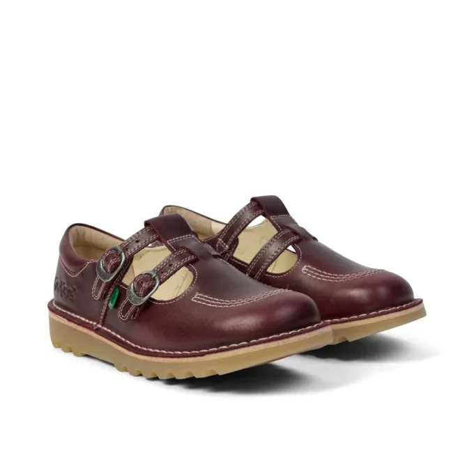 Kick T-Double de cuero rojo oscuro para mujer