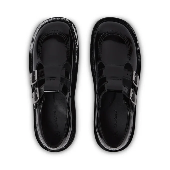 Kick T Double para mujer, charol negro