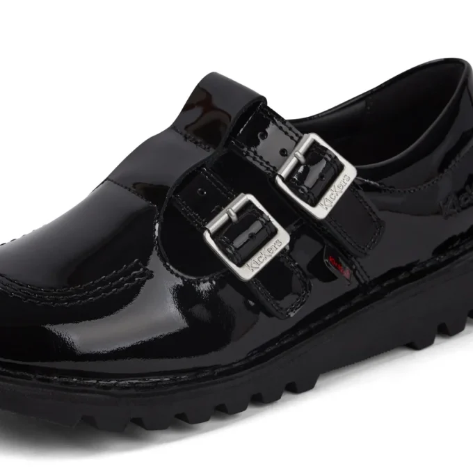Kick T Double para mujer, charol negro