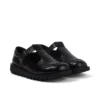 Kick Tbar de piel de cocodrilo para mujer, negro