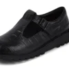 Kick Tbar de piel de cocodrilo para mujer, negro