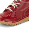Kickers Junior Unisex Kick Hi Zip de cuero rojo