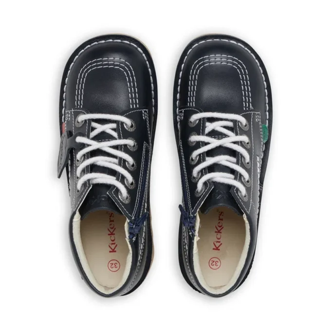 Kickers Junior Unisex Kick Hi Zip de piel azul marino