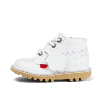 Kickers Junior Unisex Kick Hi Zip de piel en blanco