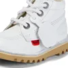 Kick Hi Hi Zip de cuero para niños unisex, blanco