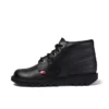 Kickers Kick Hi de cuero para jóvenes unisex, negro