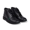 Kickers Kick Hi de cuero para jóvenes unisex, negro