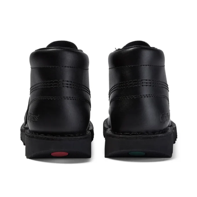 Kickers Kick Hi de cuero para jóvenes unisex, negro