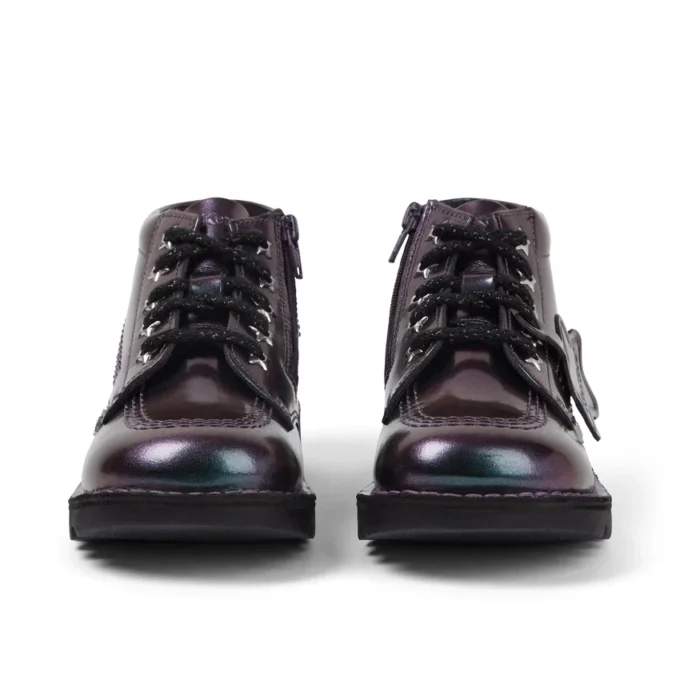 Kickers Kick Hi Galactic de charol morado para niña