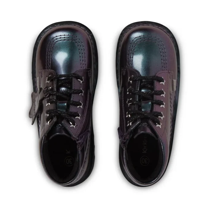 Kickers Kick Hi Galactic de charol morado para niña