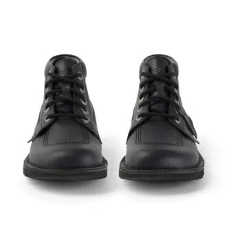 Zapatos Kick Hi de cuero alternativos negros unisex para jóvenes
