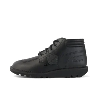 Kickers Kick Hi para hombre, cuero acolchado, negro