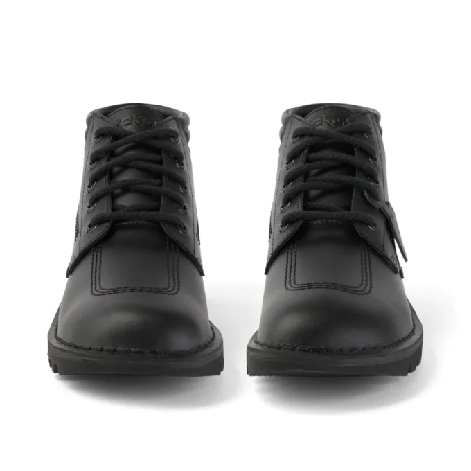 Kickers Kick Hi para hombre, cuero acolchado, negro