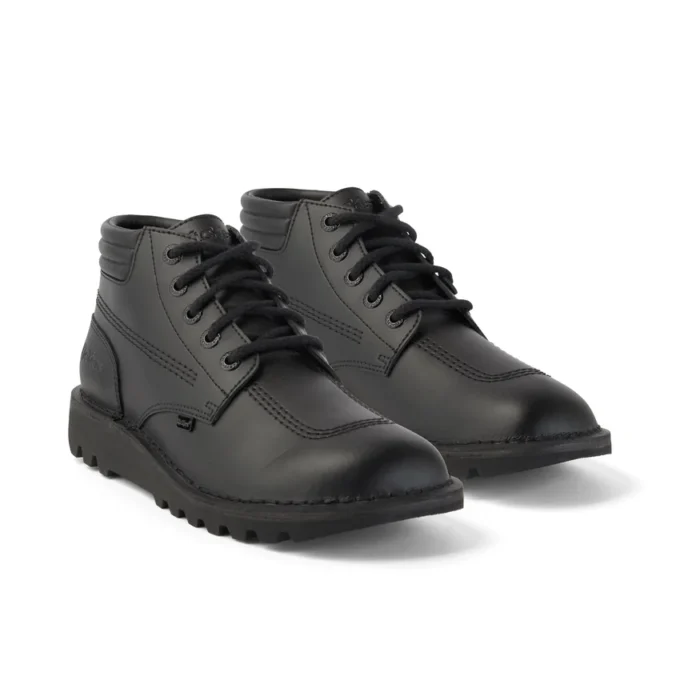 Kickers Kick Hi para hombre, cuero acolchado, negro