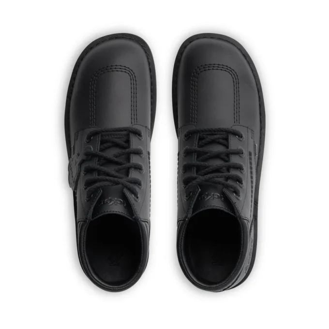 Kickers Kick Hi para hombre, cuero acolchado, negro