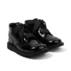 Kickers Kick Hi Ribbon para niña, charol negro