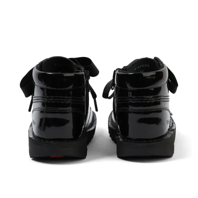 Kickers Kick Hi Ribbon para niña, charol negro