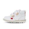 Kickers Kick Hi Roll de cuero para niños, unisex, blanco