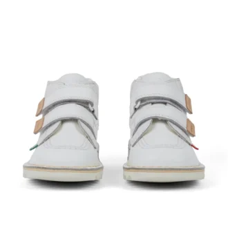 Kickers Kick Hi Roll de cuero para niños, unisex, blanco