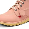 Kickers Kick Hi unisex para adultos en nubuck rosa claro