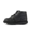 Kickers Kick Hi Zip de cuero alternativo para niños, unisex, negro