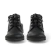 Kickers Kick Hi Zip de cuero alternativo para niños, unisex, negro