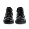 Kickers Kick Hi Zip para niñas pequeñas, piel sintética y charol, negro