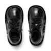 Kickers Kick Hi Zip para niñas pequeñas, piel sintética y charol, negro