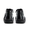 Kickers Kick Hi Zip para niñas pequeñas, piel sintética y charol, negro