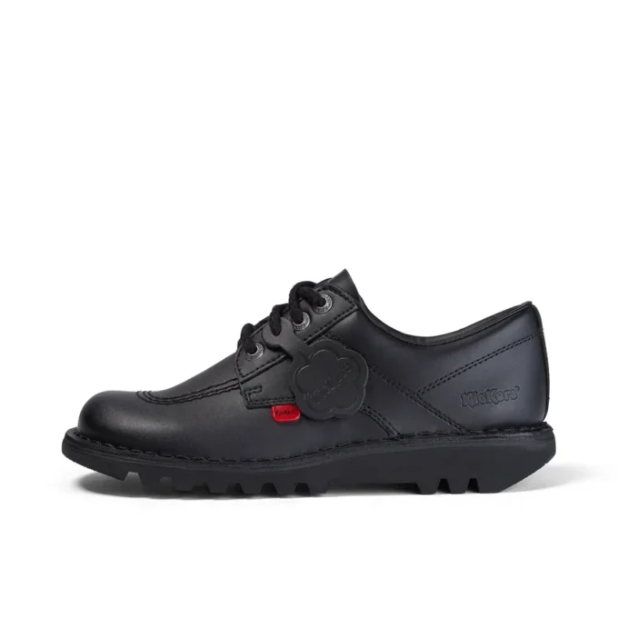 Kickers Kick Lo de cuero para mujer, negro