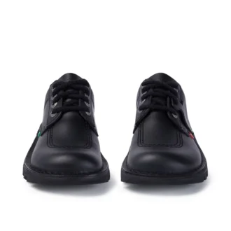 Kickers Kick Lo de cuero para mujer, negro