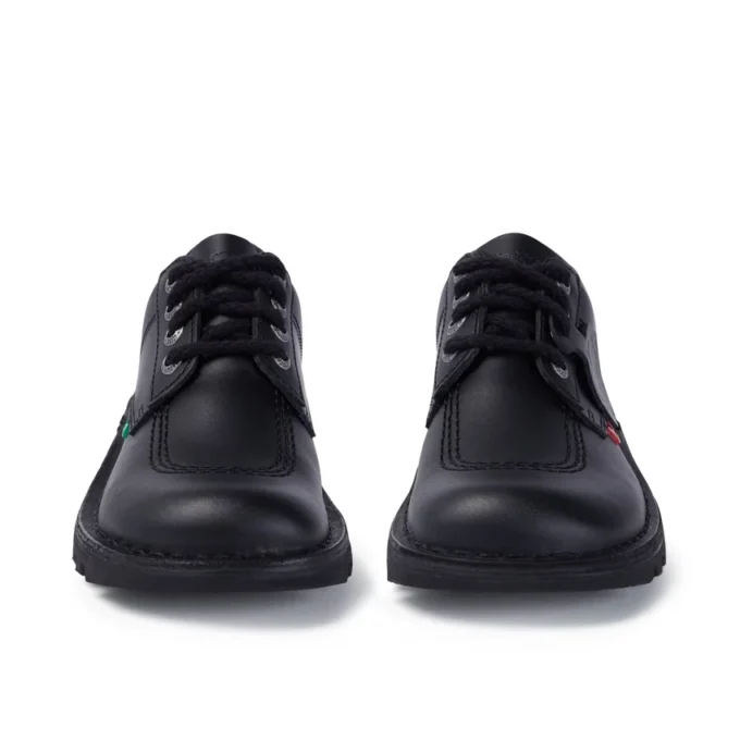Kickers Kick Lo de cuero para mujer, negro