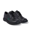 Kickers Kick Lo de cuero para mujer, negro
