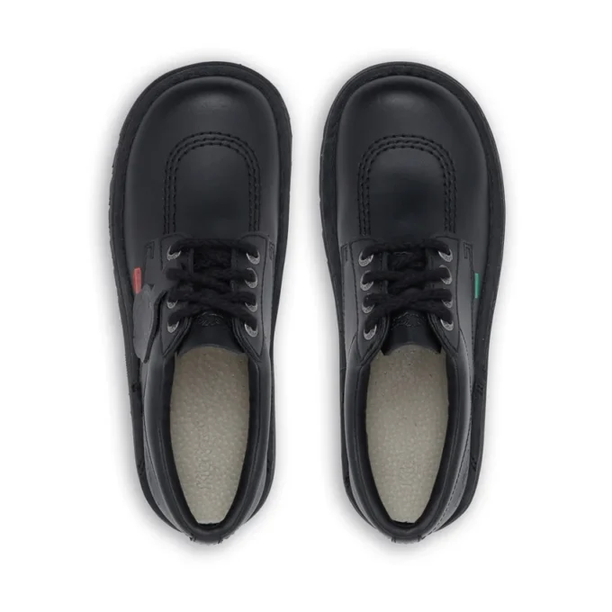 Kickers Kick Lo de cuero para mujer, negro