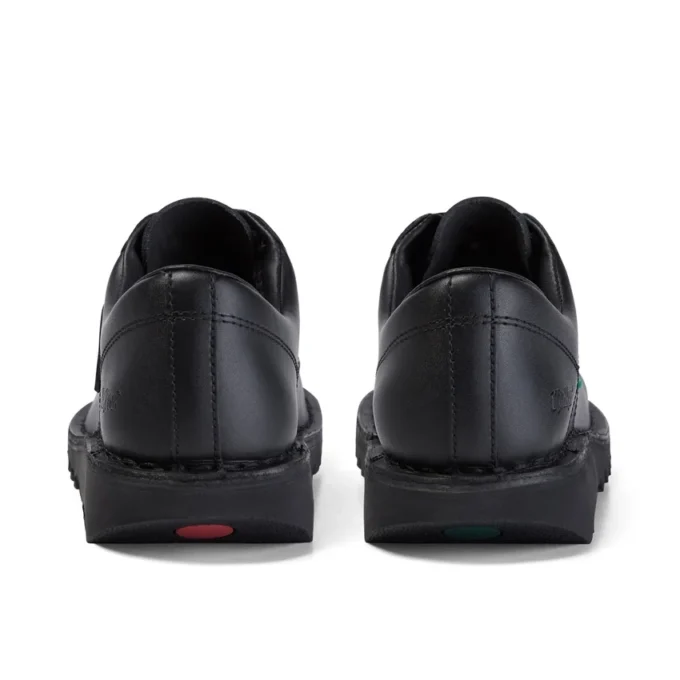 Kickers Kick Lo de cuero para mujer, negro