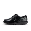 Kickers Kick Lo para mujer, piel alternativa charol, negro