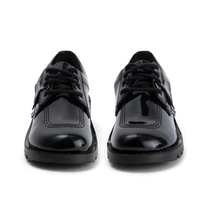 Kickers Kick Lo para mujer, piel alternativa charol, negro