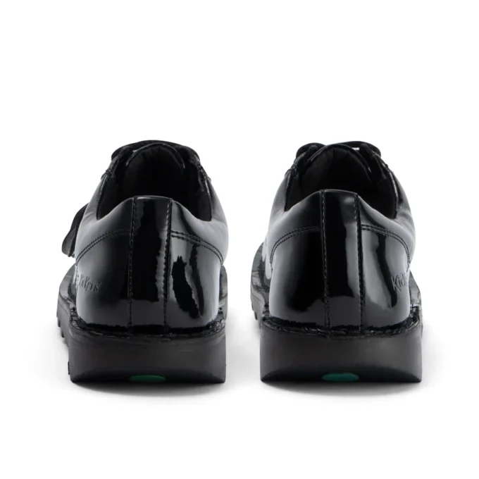 Kickers Kick Lo para mujer, piel alternativa charol, negro