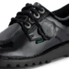 Kickers Kick Lo para mujer, piel alternativa charol, negro