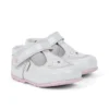Kickers Kick T Galactic para bebés, charol blanco/rosa